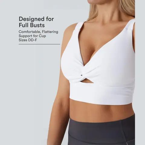 Halara SoftlyZero™ Airy Low Support Cut Out InstantCool Yoga Sports Bra D-F Cups-UPF50+