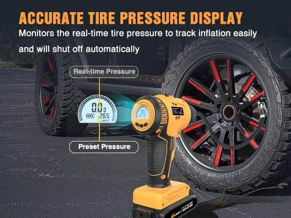 Nilight Automotive Tire Inflator - 20V Rechargeable Cordless Tire Pump, 150PSI Digital LCD Gauge with Auto Shut-Off, DC 12V Adapter Dual Power Car Repair Tool, PSI/Bar/KPA Swap for Cars, SUVs (0-35PSI Range)