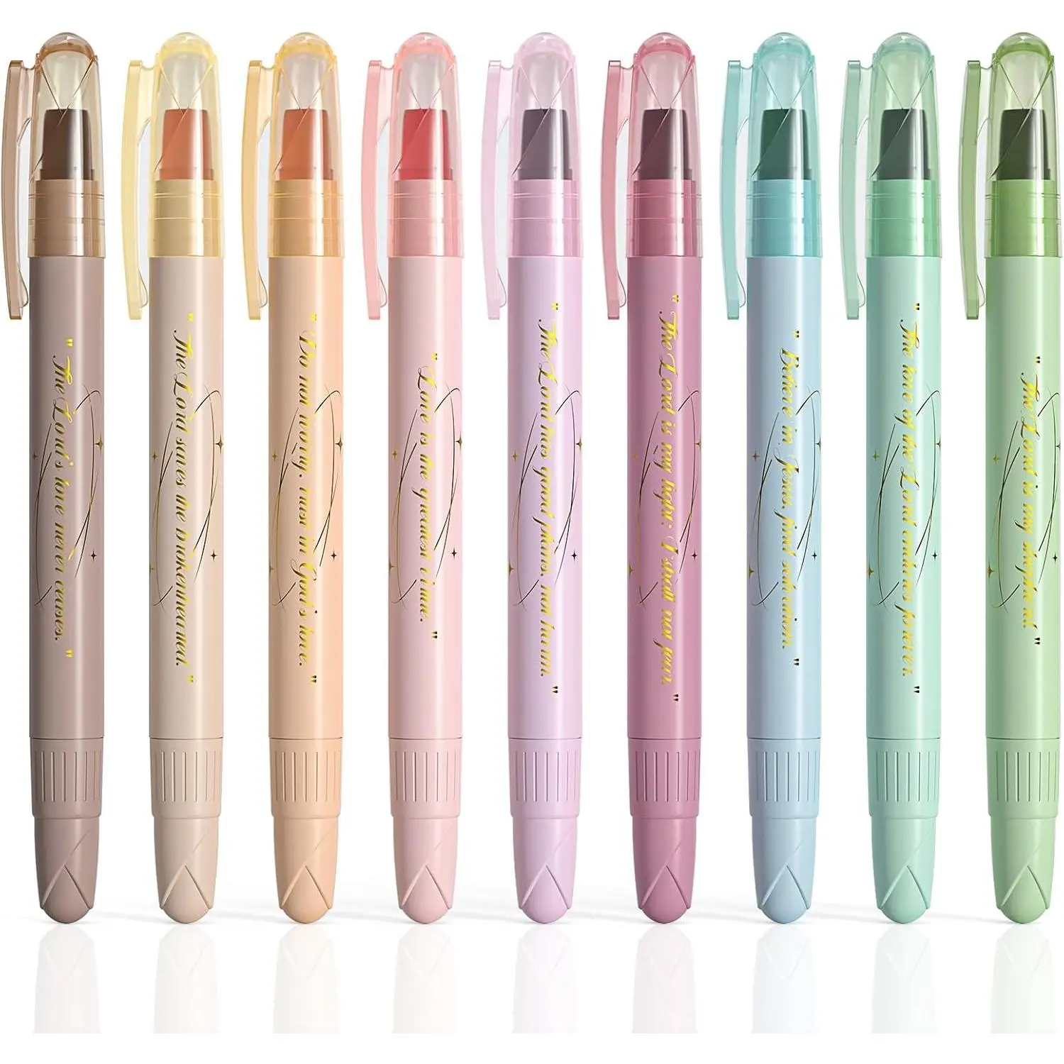 Highlighters No Bleed, 9 count Gel Highlighters Set | Pastel Colors, Cute  Study Supplies for Scripture Marking, Color Coding & Book Highlighting
