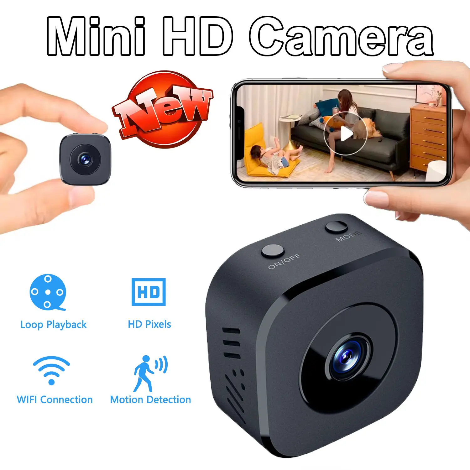 Wireless Magnetic Nanny Camera  neighbor pool cameras  vehicle safety camera  night vision cam  full hd security camera  Security Camera 4K Mini Full Color Night Vision High Definition WiFi Monitor Waterproof Motion Detect Surveillance Smart Home