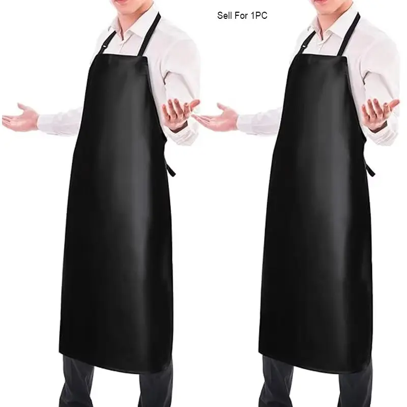 Waterproof Rubber Vinyl Apron, Adjustable Dishwasher Apron, Heavy-Duty Work Apron for Women and Men, 1pc Protective Kitchen Apron