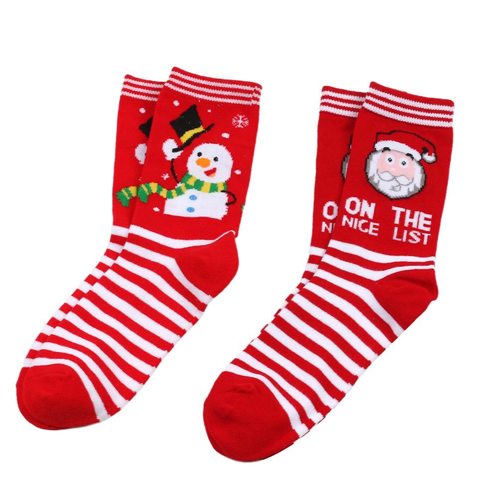 Christmas Mid-Calf Socks for Men Women Santa Claus Autumn Winter Gingerbread Man Cotton Elastic Gift Party Calf-Length Socks