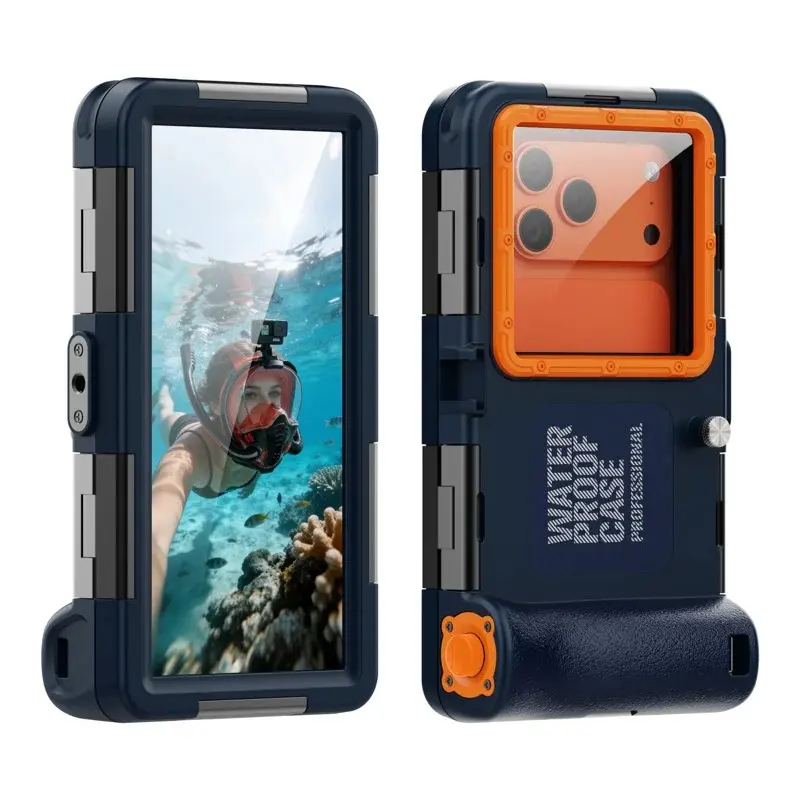 Universal 6.1-6.9 Inch Diving Waterproof Phone Case, Up to 15M Underwater Photo Housing with Camera Shutter Grip and Wrist Lanyard for iPhone Samsung Huawei Google Pixel Sony Vivo
