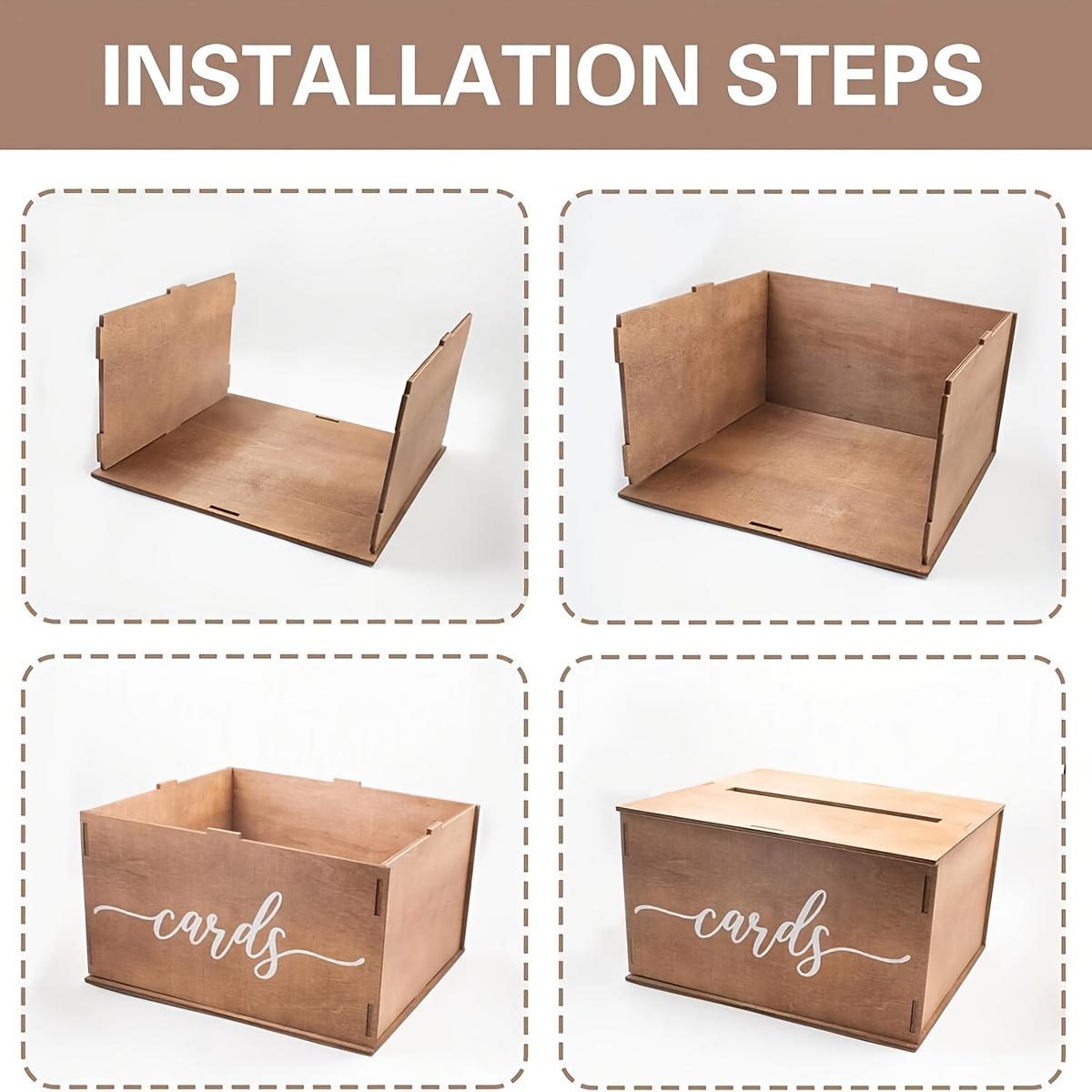 wedding card box, wooden party card box-for wedding banquet wedding invitation storage box wedding decoration ornaments, Valentine's Day, Mother's Day card storage, money box decoration