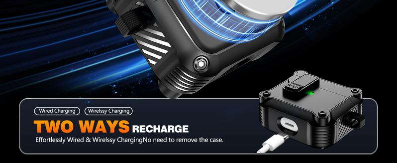 Compatible Case for AirPods 4th Generation, with Cleaner Kit, Automatic Snap Switch Secure Charging Cover for New AirPods 4 [with Active Noise Cancellation] (2024)-Black