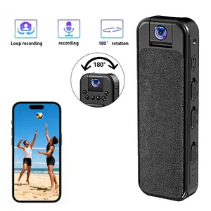 Mini Action Camera, 1080P HD, 180° Rotating Lens, IR Night Vision, WiFi Connection, Clip On Wearable Recorder, For Outdoor Sports Vlogging, Gift for Men and Women