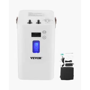 VEVOR Hydrogen Inhalation Machine, 99.99% High Purity Hydrogen Inhaler, HO-Separated 450ml/min (300 H+150 O) Three Ports Hydrogen Oxygen Inhaler, Hydrogen-Rich Water Generator for Home Travel