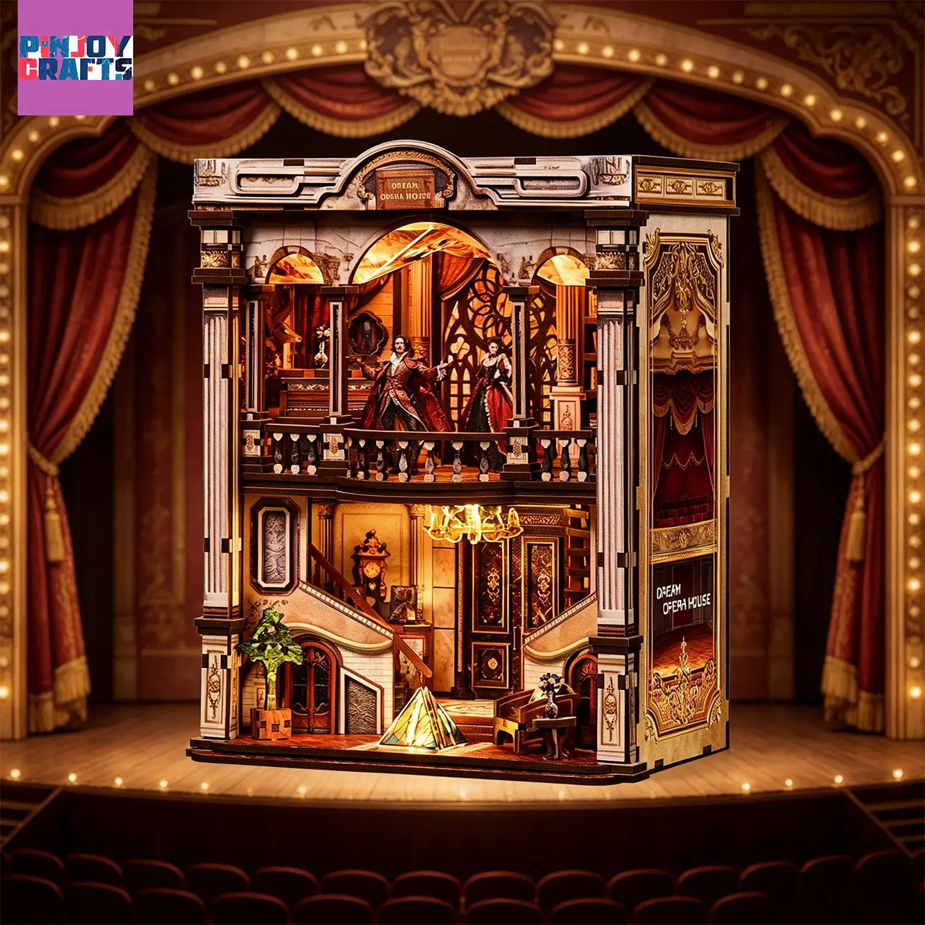 Dream Theater Theme Model Kit, 3D DIY Miniature Building House, Bookshelf & Desktop Decoration, Perfect Gift Choice