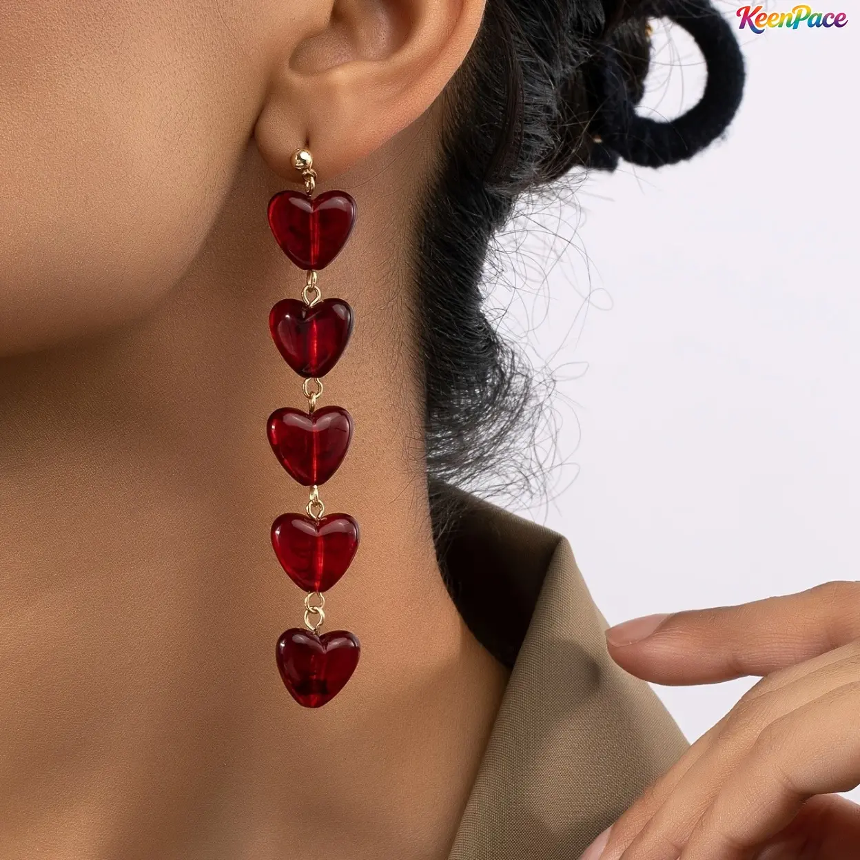 Lightweight Acrylic Heart Dangle Earrings For Women, Sweet Heart-Shaped Fashion Jewelry, Delicate All-Match Ear Accessory Perfect For Daily Outfit Decoration, Casual Party Styling & Romantic Birthday Valentine’s Day Gift,summervibes