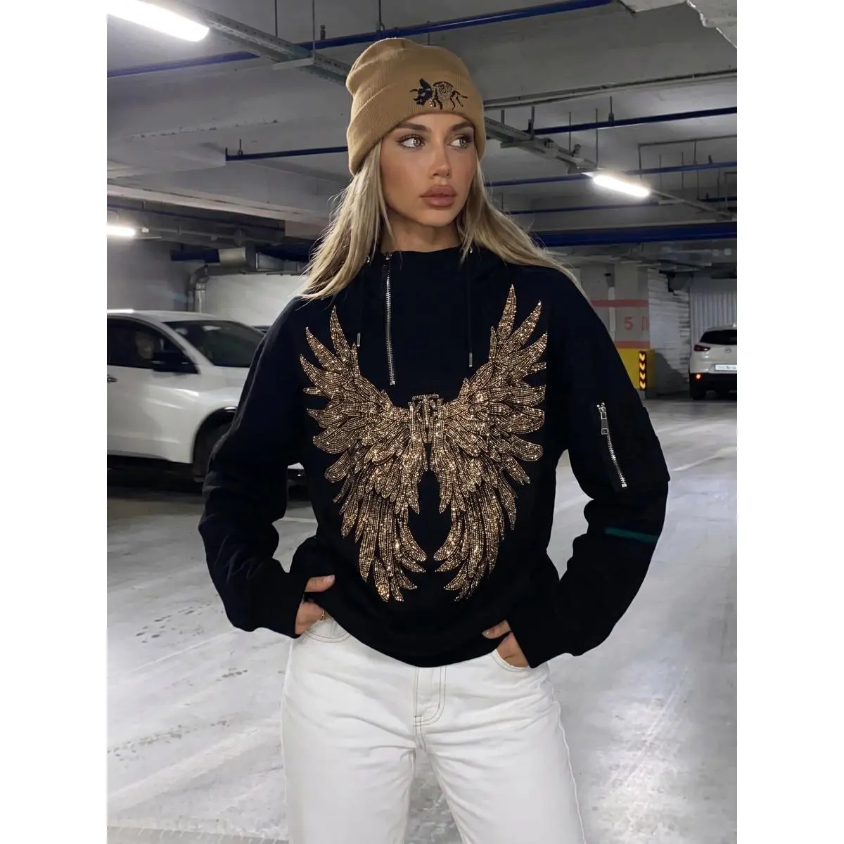 TCH - B: Viral Chrome Phoenix Wing Hoodie  | Oversized Y3K Cyber Grunge Top | TikTok Fashion Hack #OOTD 2026