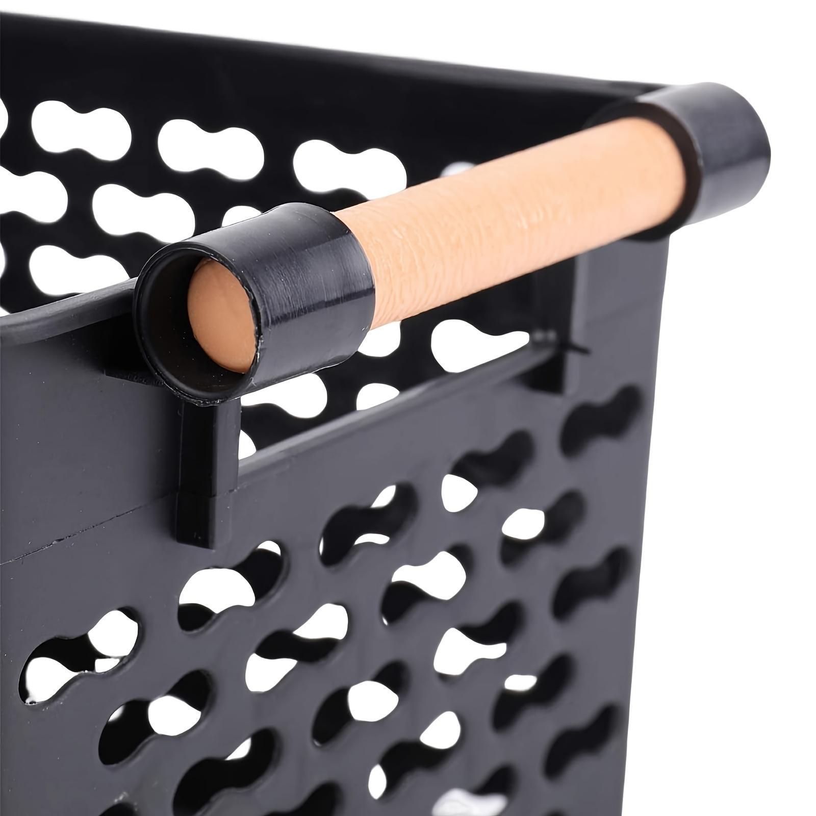 Set of 6 Stackable Durable Plastic Storage Baskets with Handles, Open Top Ventilation Holes, for Home, Office, Closet, Bathroom Storage