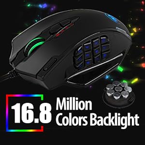 Redragon M908 RGB LED Wired Gaming Mouse, 18 Programmable Mouse Buttons