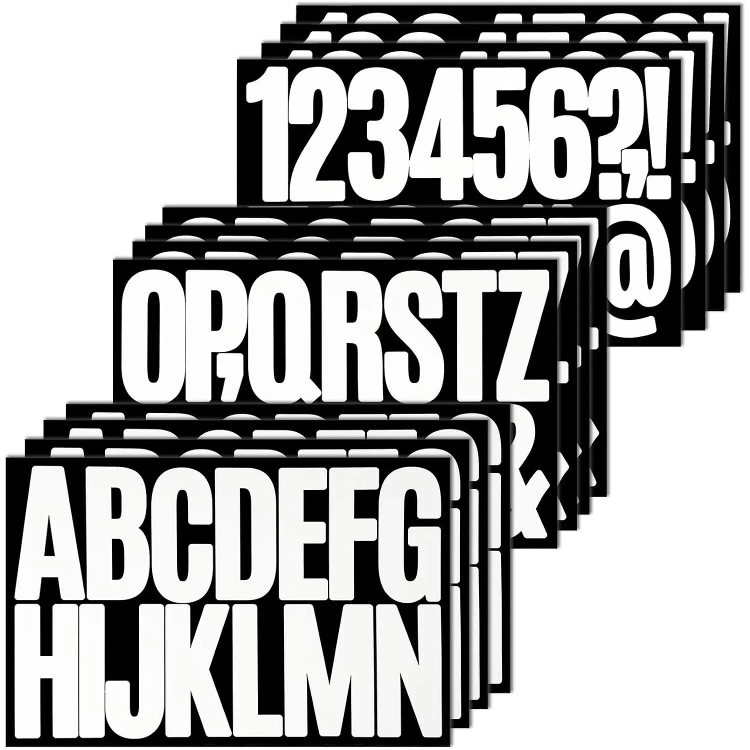 3 Inch Vinyl Letter Stickers - 188 Pieces White Large Alphabet & Number Stickers, Waterproof Sticky On for Outdoor, Trucks, Windows and Bulletin Board - 12 SheetsGift