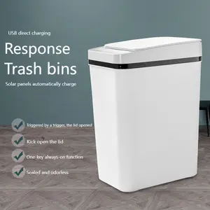 12L ABS Automatic Trash Bin, Touchless Motion Sensor Smart Garbage Can (23.5cm*15.5cm*30cm) for Kitchen, Bedroom, Home Household Use summerwins,summerwins