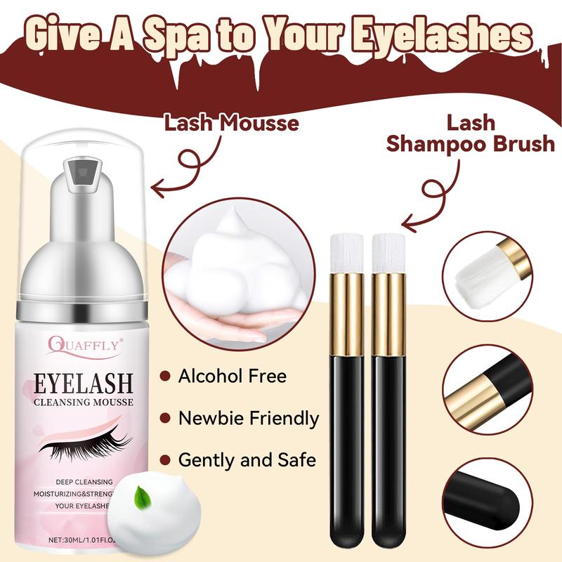 Diy Eyelash Curler Set, Natural Eyelash with Eyelash Bond & Seal, Eyelash Remover, Eyelash Mousse, 2 Eyelash Shampoo Brushes, Tweezers, Eyelash Curler Eyelash Tools Curl Lashes Makeup