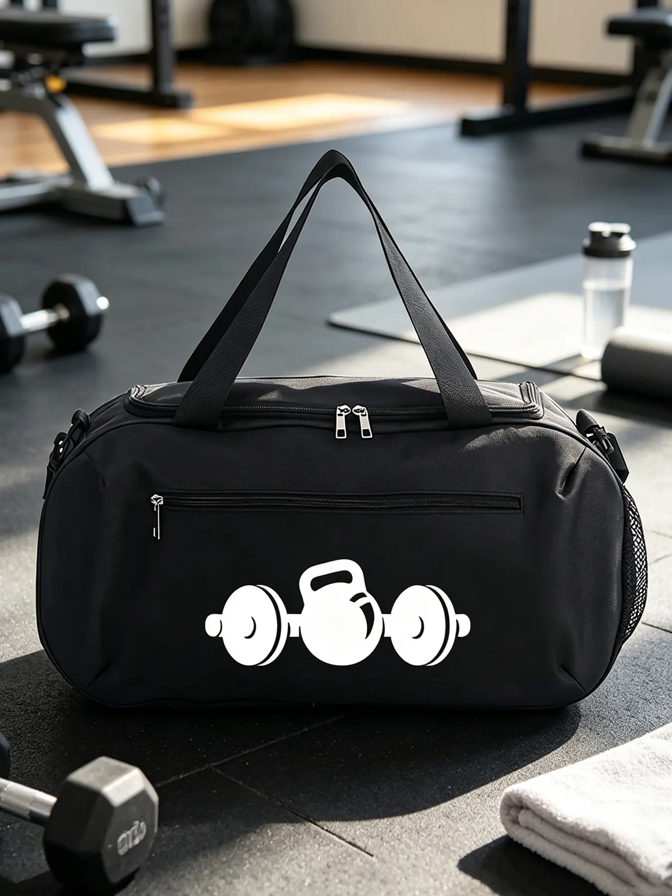 GYM Print Gym Duffle Bag, Unisex Large Shoulder Travel Bag, Suitable for Sports, School, Commute & Short Trips, Ideal Gift