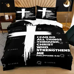 Faith Cross Totem 2/3-Piece Bedding Set, High-Density, Comfortable Lightweight Duvet Cover, Wrinkle-Resistant, Fade-Resistant