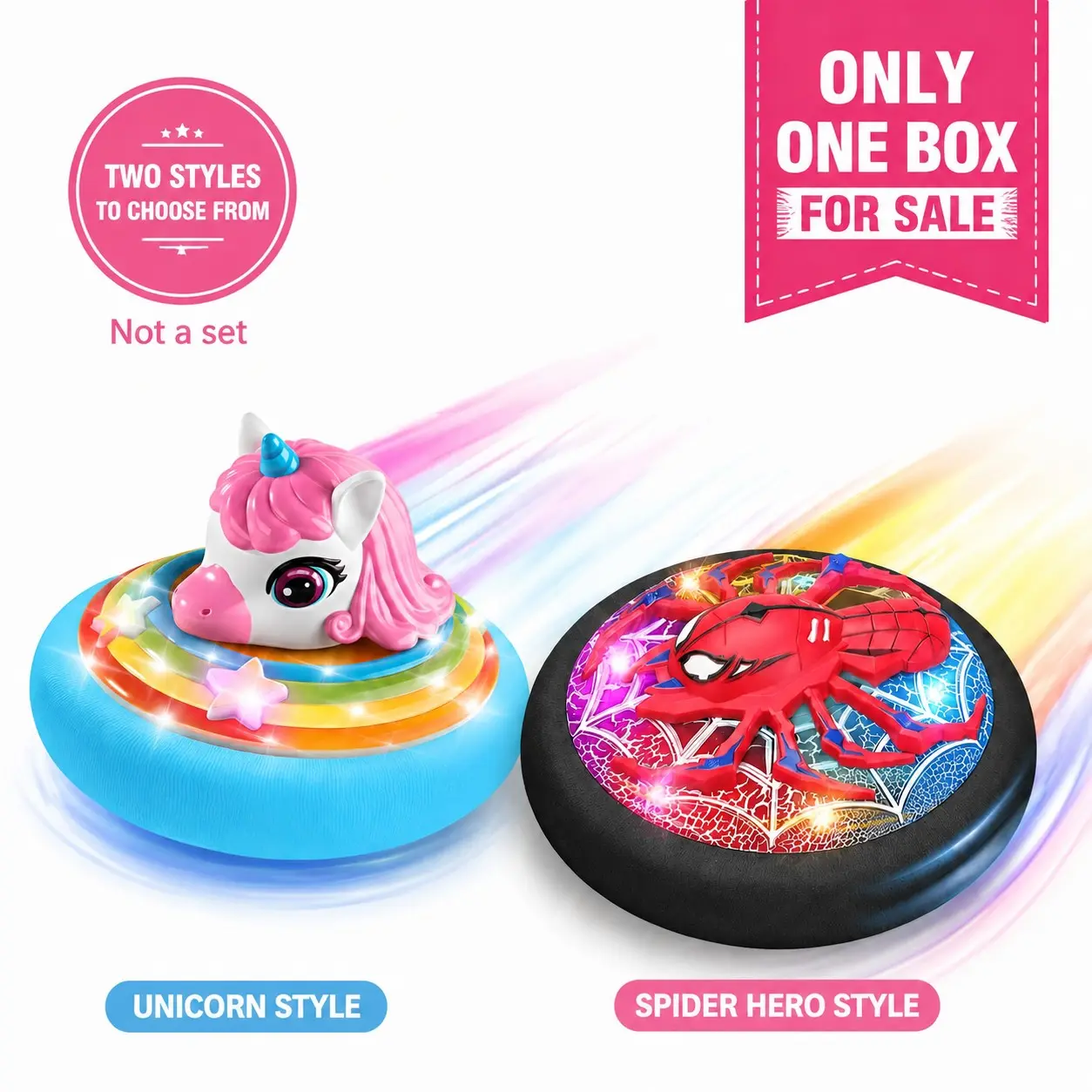 Unicorn Hover Soccer Ball, Indoor Game Ball with LED Lights & Music, Soft Foam Bumper, for Kids 3+, Indoor Play, Floor/Carpet Friendly,  Birthday/Holiday Gift!