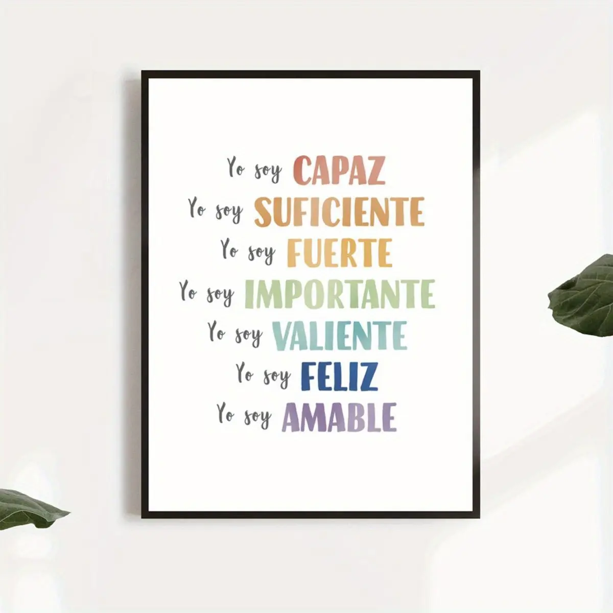 Kids Positive Affirmation Wall Art, Frameless Canvas Poster, Daily Affirmations, Halloween & Christmas Motivational Art, Home Decor