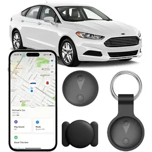 3-Pack Air Tracker Tags: [Apple MFi Certified] Works with Apple Find My (iOS Only) for Worldwide Tracking, Bluetooth Locator with Replaceable Battery for Keys, Pets, Cars, Luggage, Backpacks