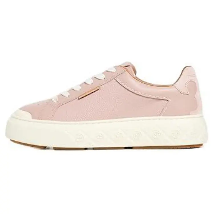 Women's Tory Burch Ladybug Leather Low-Top Sneakers - Light Pink, Comfortable Versatile Design, Walking Shoes, Trainer, Footwear, House White Official Style, Maison Mihara Verifiable with Global Authentication Credentials, Casual Athletic