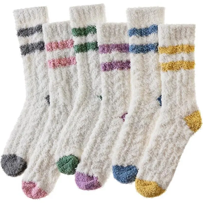 Womens Fuzzy Socks Soft Cozy Fluffy Slipper Winter Socks Warm Plush Sleeping Christmas Socks