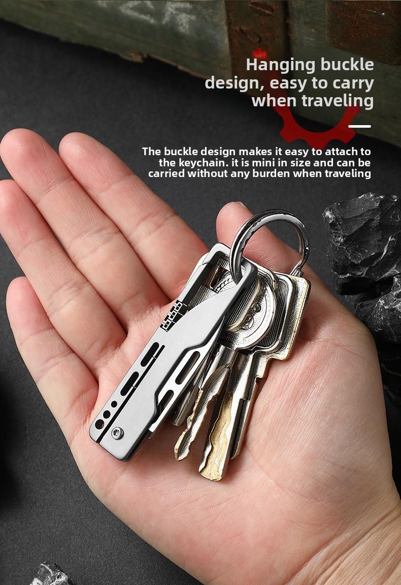 EDC Titanium Mini Folding Knife Keychain Multitool Portable for Package Opening Outdoor Hiking Camping Tool