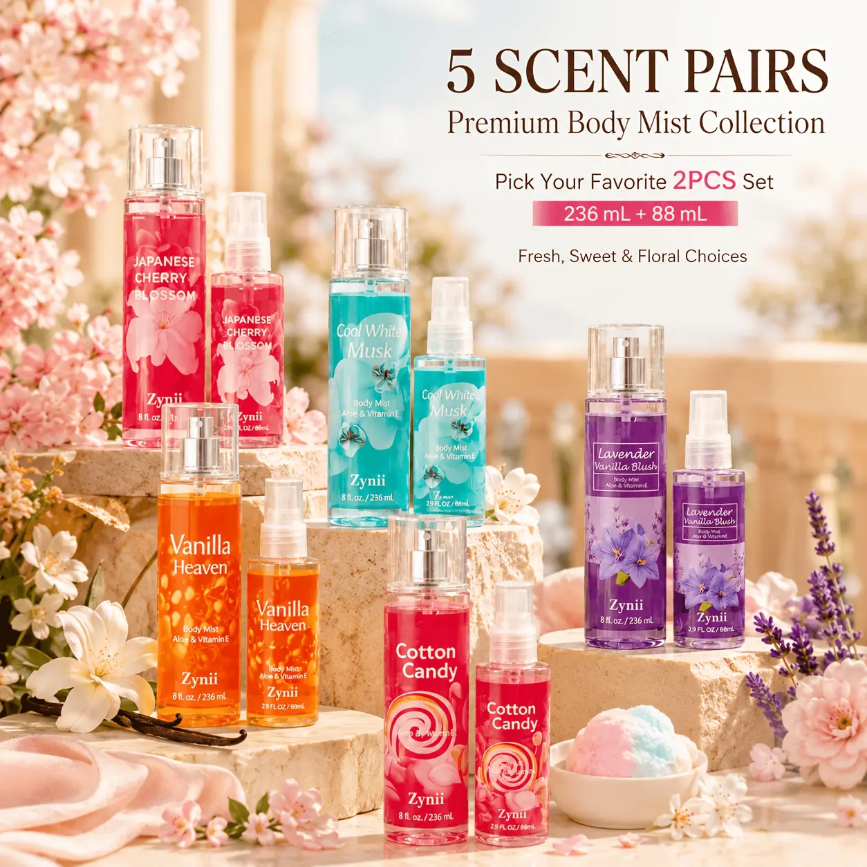This Body Spray Set Offers 5 Different Scents, a Convenient Double-Bottle Pack of And, And a Variety of Long-Lasting Fragrances, Making It Suitable for Holidays, Birthdays, Valentine'S Day, Anniversaries, Mother'S Day, And Other Occasions