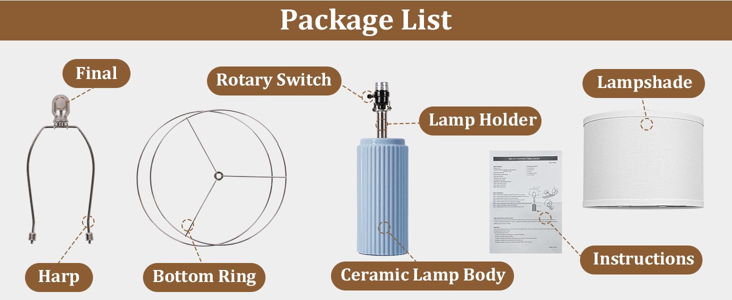 23.5’’ Farmhouse Table Lamps for Living Room Set of 2, Modern Elegant Ceramic Bedside Nightstand Lamps with White Linen Shade for Bedroom, Coastal Lamps Set for Study Home Office 23.5’’ Farmhouse Table Lamps for Living Room Set of 2, Modern Elegant Ceramic Bedside Nightstand Lamps with White Linen Shade for Bedroom, Coastal Lamps Set for Study Home Office