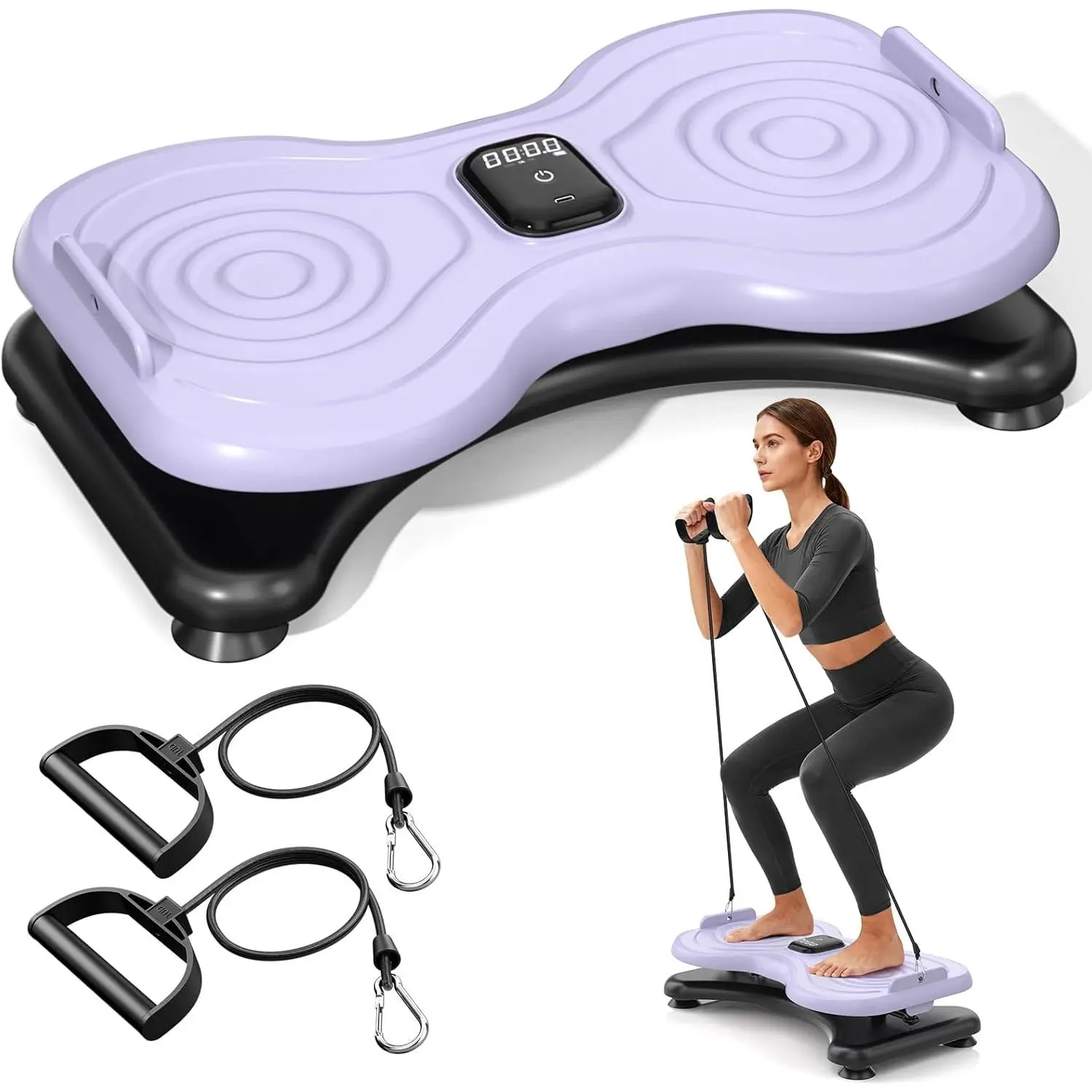 Updated waist twister with LCD display and resistance bands, max load 300LB.Home fitness gear for core training.