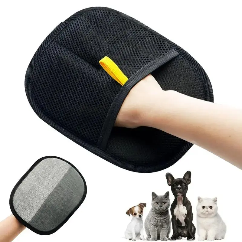 Electrostatic Pet Hair Removal Glove - Reusable Deshedding Grooming Tool with Silicone Teeth, Quick Cleanup for Dogs, Cats on Carpet, Couch, Easy Horizontal Use