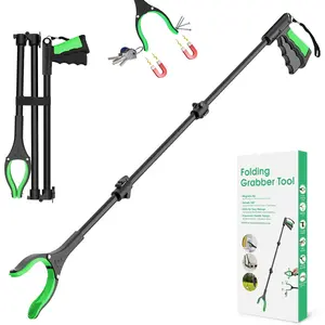 2026 52" Extra Long Grabber Reacher Tool, Foldable Reacher Grabber Pickup Tool with Strong Magnetic & 360° Rotating Anti-Slip Jaw, Extension Trash Picker Upper Grabber for Indoor & Outdoor| For Seniors/Disabled/After Surgery Recovery, Extra Long Fold