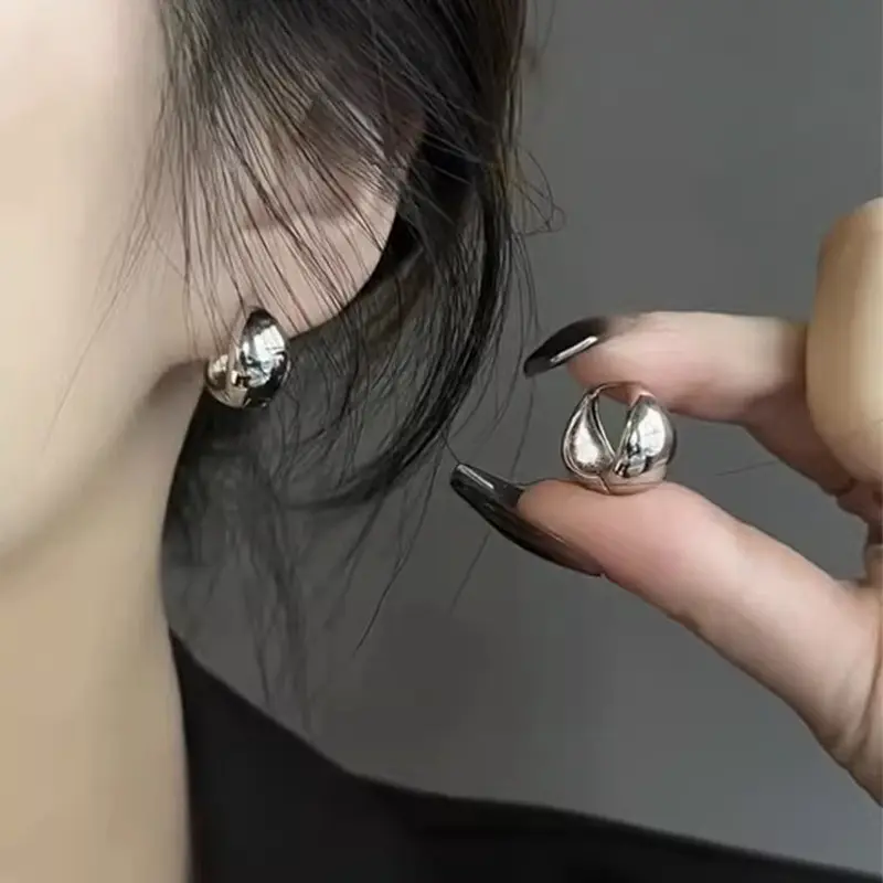 Women's Silver-Tone Copper Metal Clip Earrings, Twisted Small Non-Piercing Ear Clip Pairs, Minimalist Elegant Lightweight Daily Wear Female Jewelry