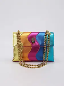 Rainbow Color Women's Crossbody Bag, Unique Chain Design, Small Square Shape, Perfect for Commuting, Traveling, Shopping, Parties