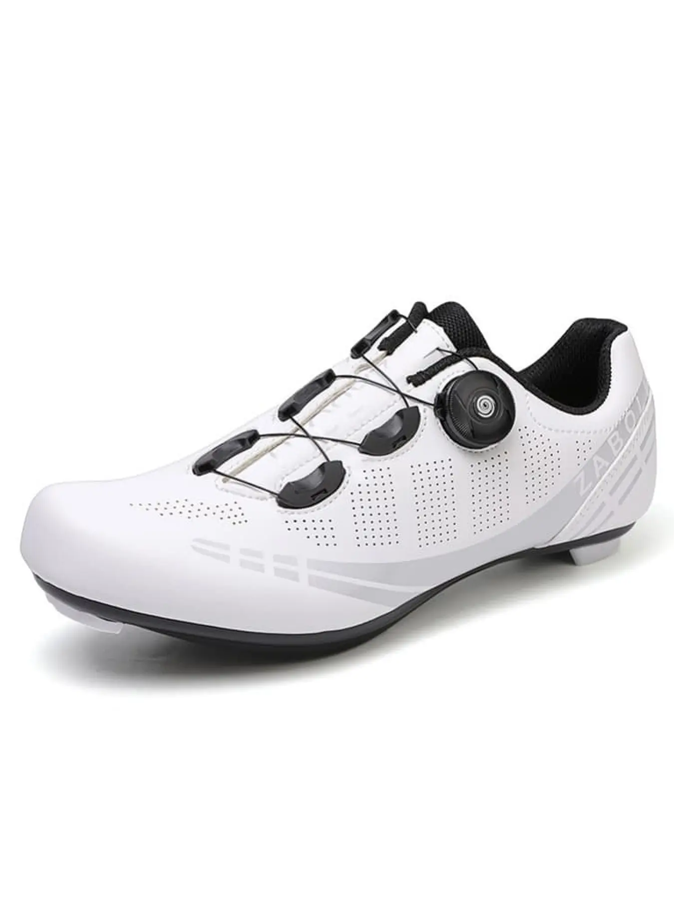 Unisex Professional Road Cycling Shoes, Breathable Perforated Upper With Rotary Buckle Fastening, Rigid Tough Outsole, Long-distance Racing Cycling Gear