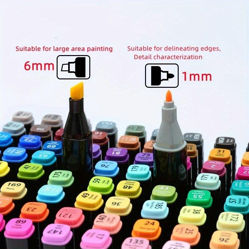 48-Color Dual-Tip Alcohol Marker Set for Artists - Ideal for Drawing, Sketching, Coloring & Highlighting - Vibrant, Non-Toxic Pens in Organized Black Case - Perfect for Adults & Creative Projects