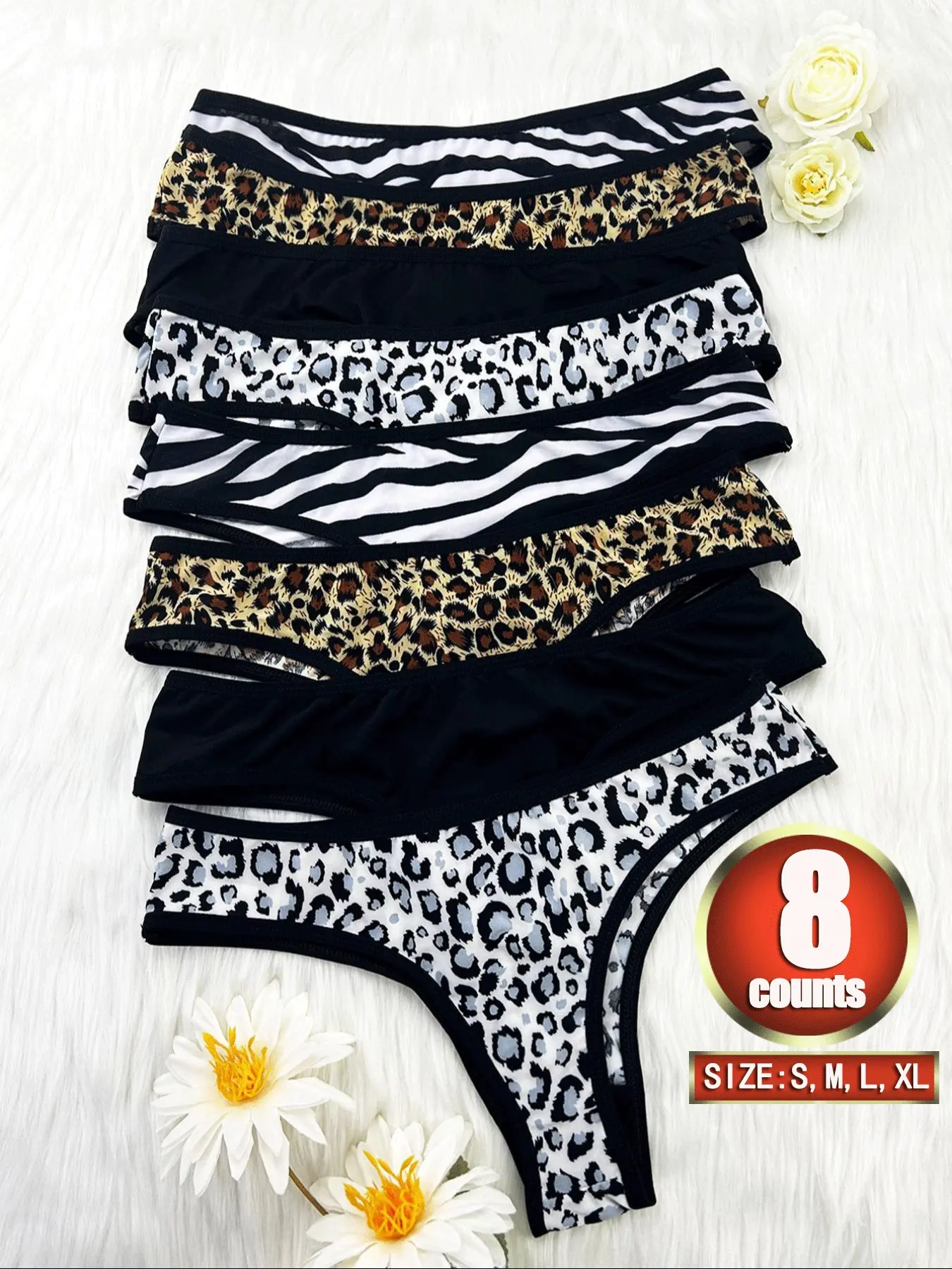 Women's Leopard Print Thong Panties, Leopard Print Panty, Seamless Knickers Comfortable Breathable Underwear, Fitted Design for All Seasons Daily Wear, Fashion Breathable Underwear