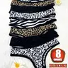 Women's Leopard Print Thong Panties, Leopard Print Panty, Seamless Knickers Comfortable Breathable Underwear, Fitted Design for All Seasons Daily Wear, Fashion Breathable Underwear