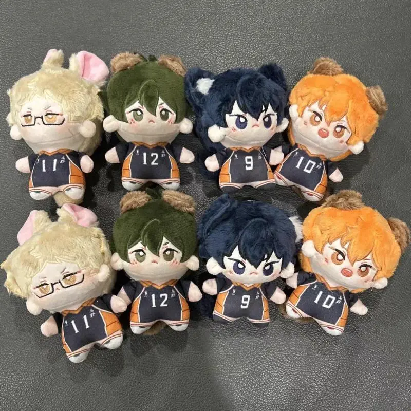 2026 New hot item Moyu Grain Club Haikyuu!! 10cm Soft Stuffed Plush Doll Tsukishima Kei Bunny Ears Anime Keychain Cosplay Prop For Anime Lovers