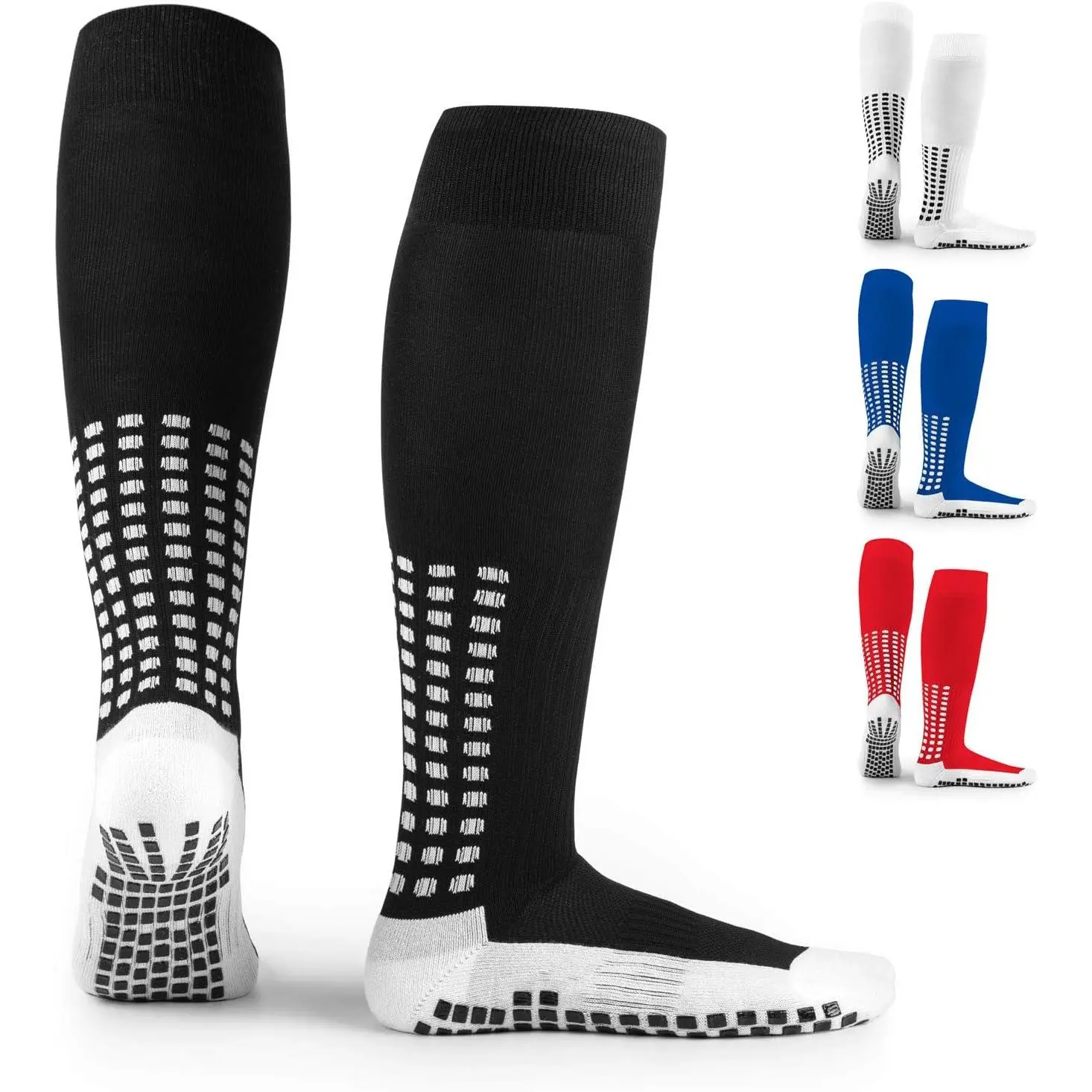 Unisex Knee-High Soccer Grip Socks for Soccer Play | Full-Length Coverage, Breathable, Non-Slip Pads, Cozy Comfort, Secure Cleat Fit, Machine Washable