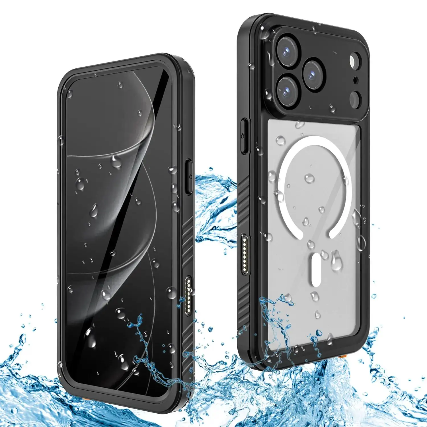 Compatible with iPhone 17 Pro Max, 17 Pro, 17 Air, IP68 Waterproof Magnetic Full Body Shockproof Diving Protective Phone Case HNZ0166