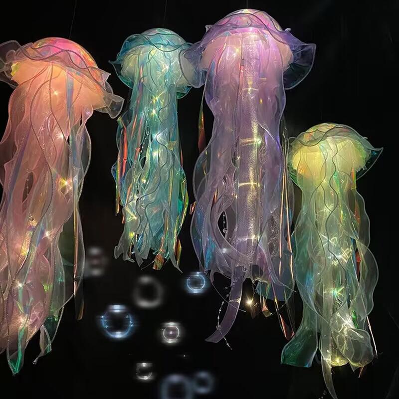 DIY Jellyfish Lantern Under The Sea Colorful Jellyfish Lamp Girl Bedroom Atmosphere Decoration Lamp Mermaid Theme Party Decor Christmas Gift Shop DIY Jellyfish Lantern Under The Sea Colorful Jellyfish Lamp Girl Bedroom Atmosphere Decoration Lamp Mermaid Theme Party Decor Christmas Gift Shop