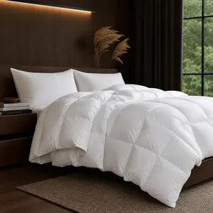 Down  Fiber Comforter  ,  Breathable White Duvet Insert, Ultra Soft,   Luxury Bedding Comforter with Corner & Center Loops (116"x98")