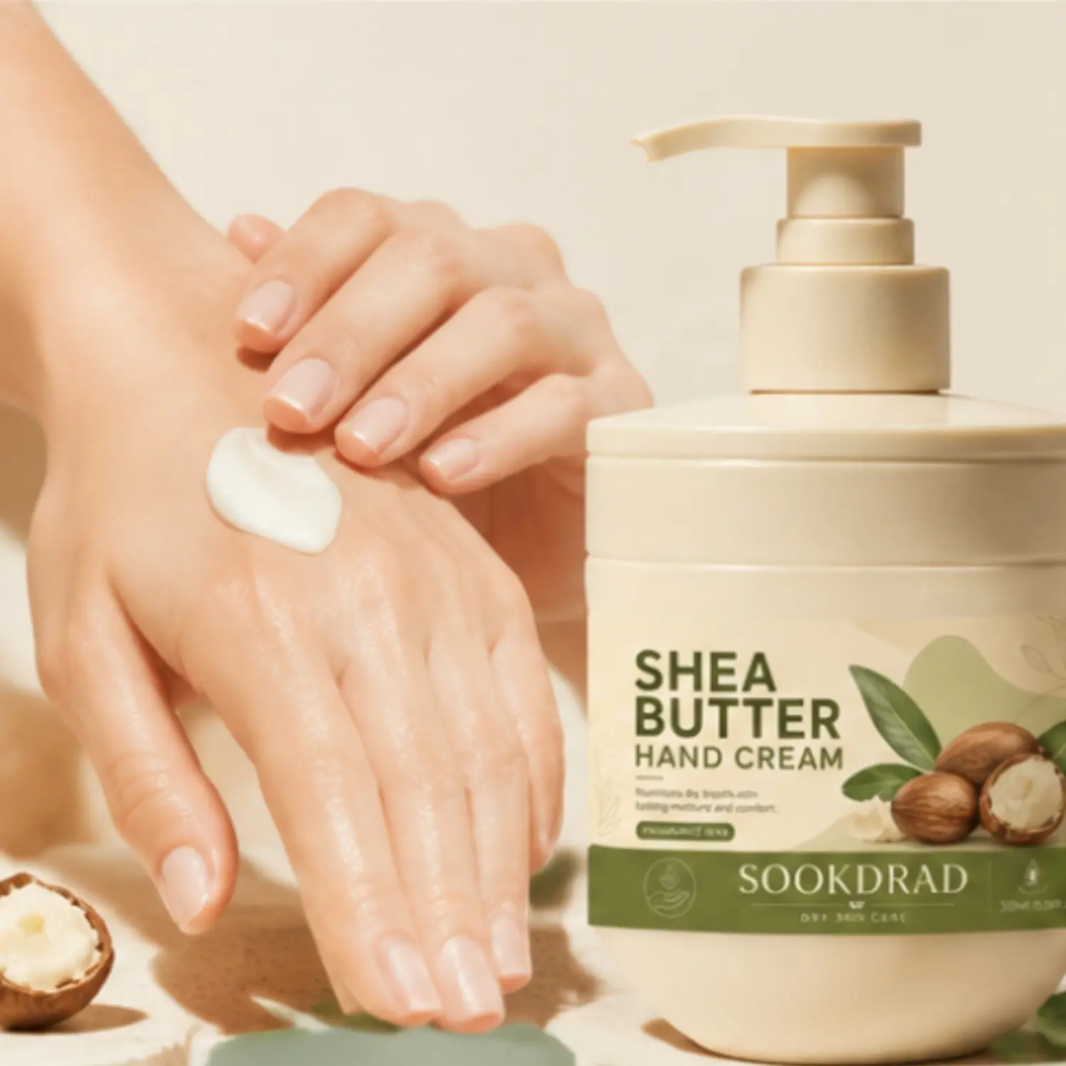 Shea butter hand cream, shea butter, nourishing, moisturizing, fragrance free, for dry hands, for dry skin, 10.58fl oz, 300ml