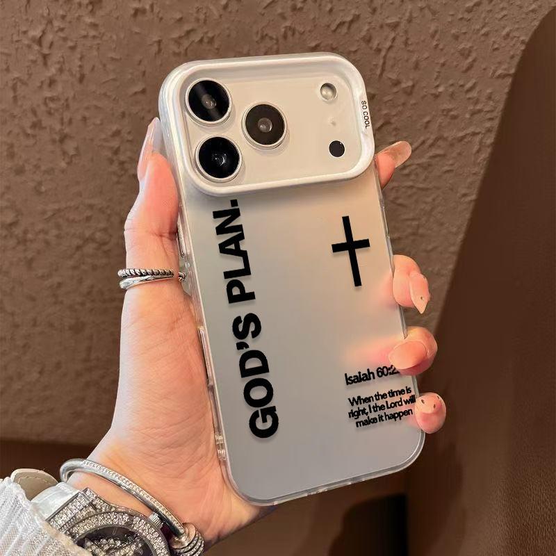 'God's Plan' is always at work fashion TPU laser craft phone case,phone Case Suitable for IPhone 11/12/13/14/15/16/17 Pro Promax Plus Air