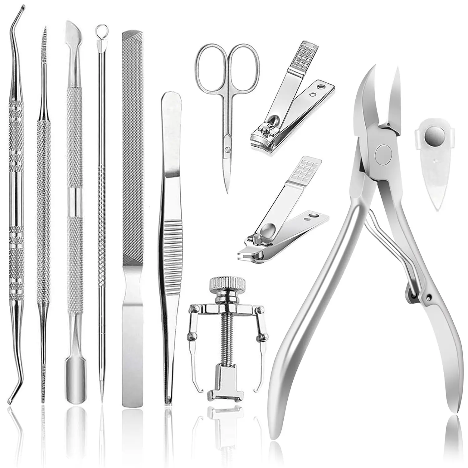 7 Pcs Ingrown Toenail Tool Professional Ingrown Toenail Removal Kit Pedicure Tools for Feet Pedicure Kit Under Nail Cleaner Tool Ingrown Toenail File for Thick Nails with Storage Case springtok