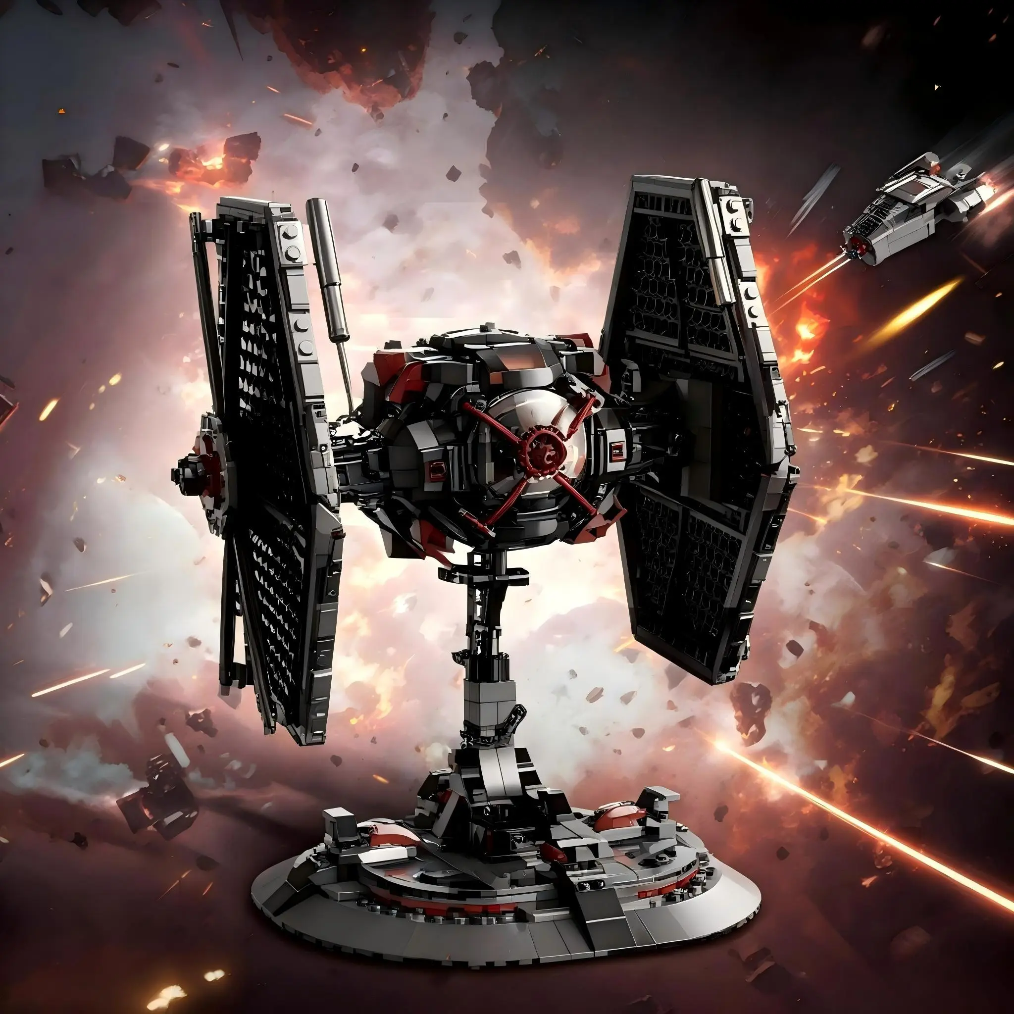 900+ Pieces Empire Tle Fighter Jet Building Set, Creative Building Blocks, Planet Ship Model Display, Office Desk Decor, Home Decoration, Gift for Men