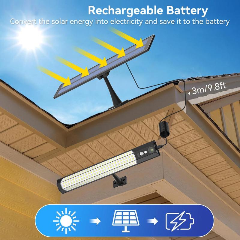 Solar Powered Wall Light, 1 Count Smart Solar Sensor Wall Light, IP65 with Smart Motion Sensor Solar Cabinet Light, LED Light Bar for Indoor & Outdoor, Solar Lights Outdoor