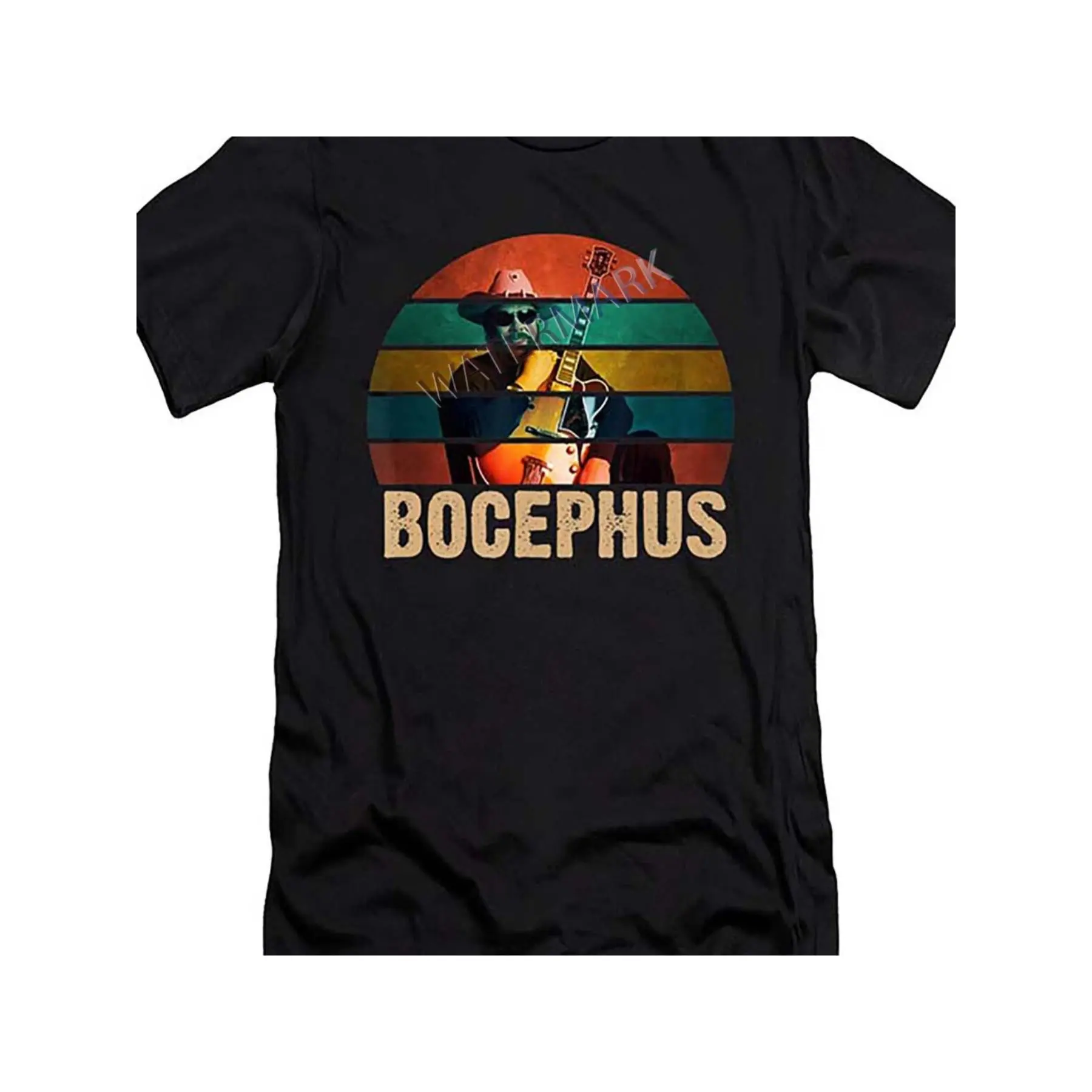 Men's Bocephus Graphic Print T-Shirt, Short Sleeve Retro Cotton Streetwear Top, Soft Distressed Design, Tshirt, Retro Street, All Seasons, Round, Athletic, Foldable, Cold Wash, Hangable Fold, Casual, Cute, Holiday, Preppy, Sports