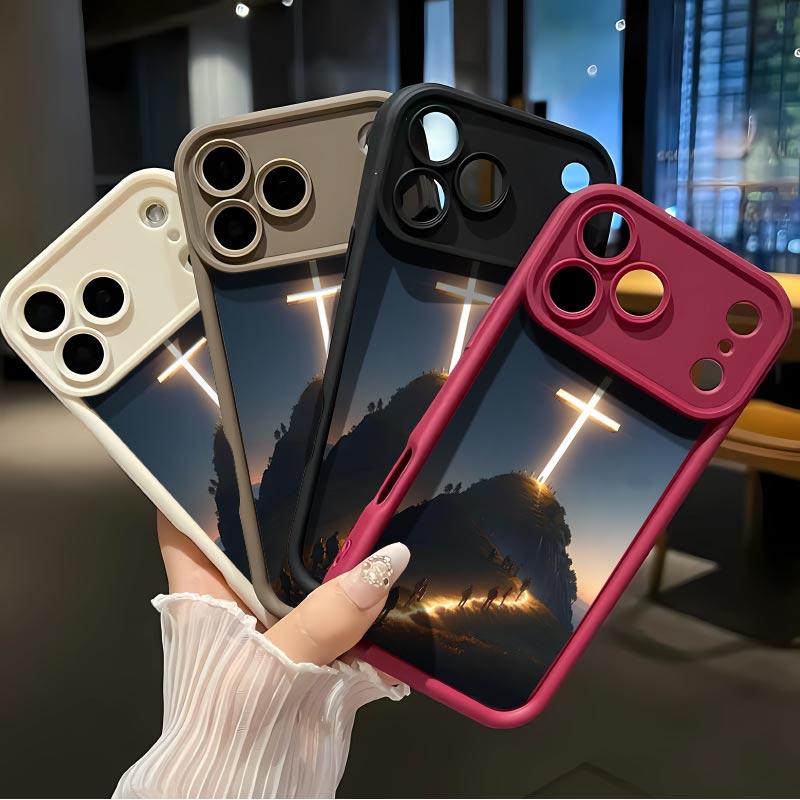 Cross Pattern Soft&Flexible TPU Silicone Phone Case For iPhone 17 Pro Max AIR 16 15 14 13 12 11 Plus XSMAX Cases Durable|Shockproof|Full Camera Protection|Anti-Scratch|Anti-Fingerprint|Slim Fit|Gift For Girlfriend/Men/Women